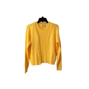 Jeanne Pierre Twin Dweater set sz Medium Buttery yellow